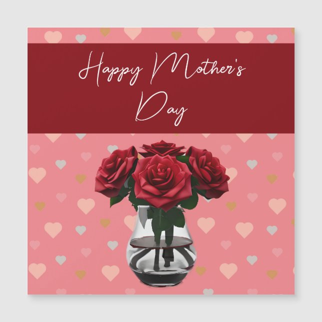 Mother's day roses bouquet floral elegant red (Front)