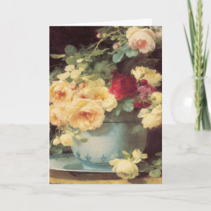 Mother's Day Roses in Porcelain Bowl Card