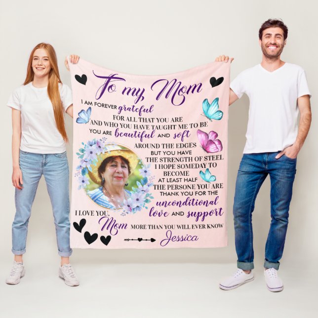 Mother's Day Saying And Quote From Daughter To Mum Fleece Blanket (In Situ)