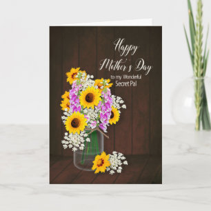 MOTHER'S DAY- SECRET PAL - COUNTRY FLOWERS/VASE CARD