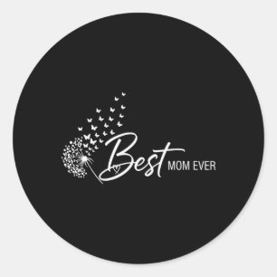 Mothers Day Shirt Butterfly Dandelion Best Mum Classic Round Sticker