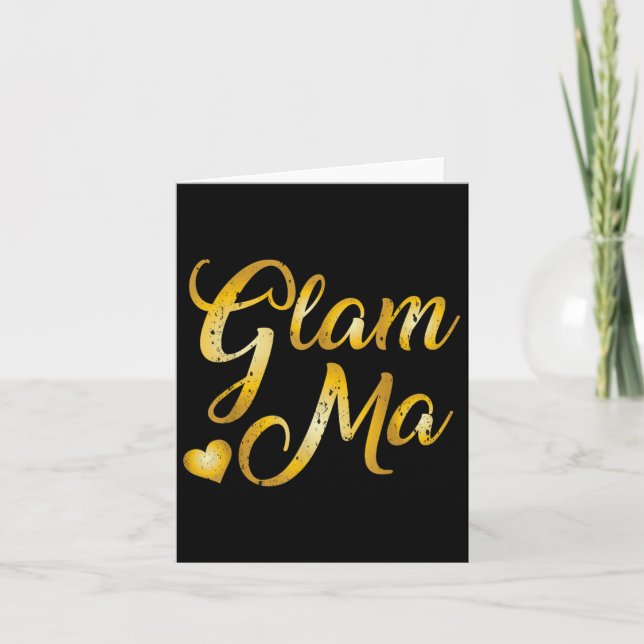 Mother's Day Shirts Glam Ma Heart Tees Mummy Grand Card (Front)
