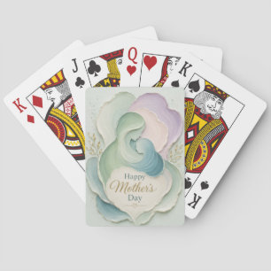 Mother's Day Silhouette Mother Child Embrace Playing Cards