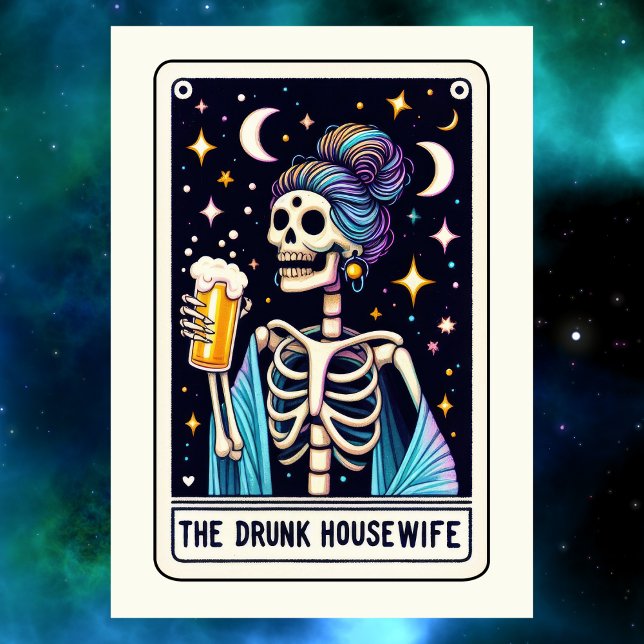 Mother's Day Skeleton The Drunk Housewife Tarot Card (Mother's Day Skeleton The Drunk Housewife Tarot Card
)