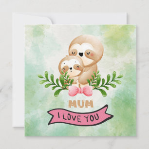 Mothers Day Sloths Holiday Card