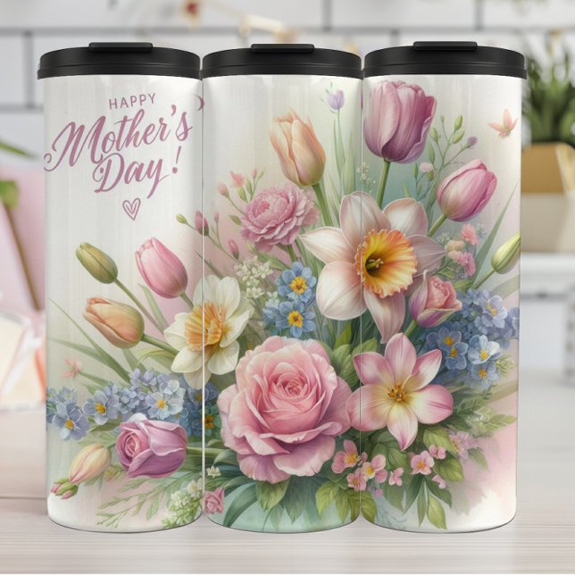 Mother's Day: Spring Floral Bouquet Thermal Tumbler (Creator Uploaded)
