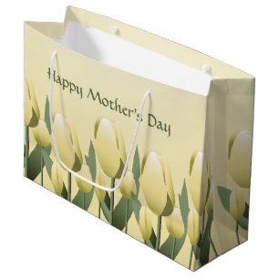 Mothers Day Spring Yellow Tulips Lg Large Gift Bag