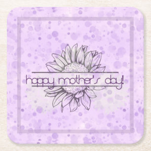 Mother's Day Square Coasters Lilac Sunflower