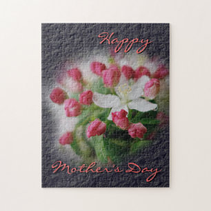 Mother's Day Steel Blue Crinkle Look Jigsaw Puzzle
