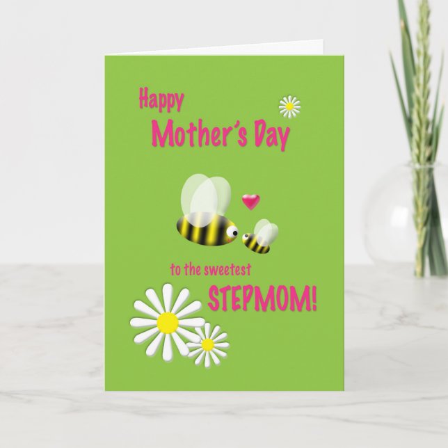 Mother's Day Stepmom Busy Bees Card (Front)
