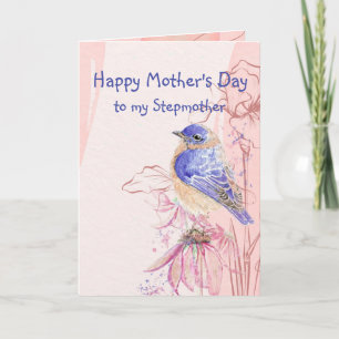 Mother's Day Stepmother Bluebird Garden Bird Card