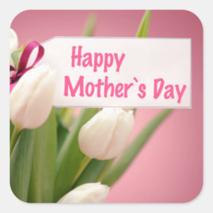 Mother's Day Sticker with Floral Design