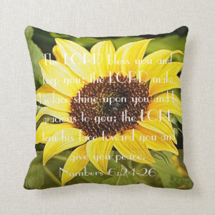 Mother's Day sunflower bible verse pillow