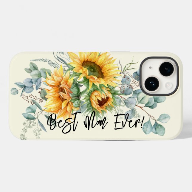 Mother's Day Sunflower Eucalyptus Best Mum Case-Mate iPhone Case (Back (Horizontal))