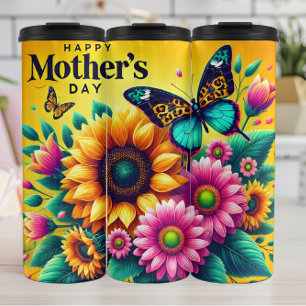 Mother's Day: Sunflowers, Butterflies, Joy Thermal Tumbler