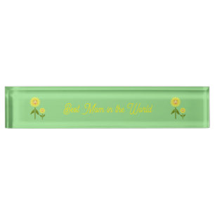 Mothers Day Sunflowers Custom Best Mum Nameplate