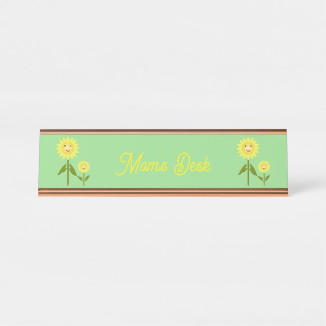 Mothers Day Sunflowers Custom Desk Name Plate (Front)