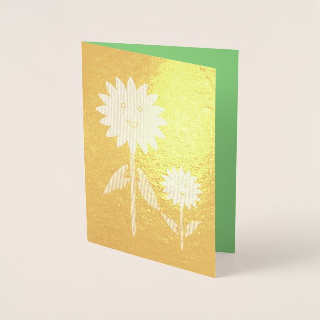 Mothers Day Sunflowers Custom Foil Card (Front)