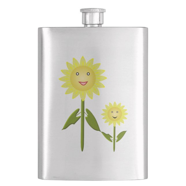 Mothers Day Sunflowers Hip Flask (Front)
