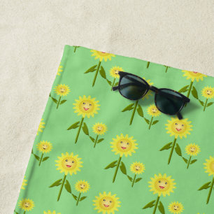 Mothers Day Sunflowers Patterned Beach Towel