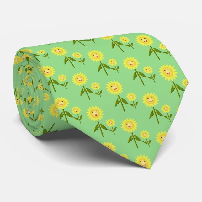 Mothers Day Sunflowers Patterned Tie (Rolled)