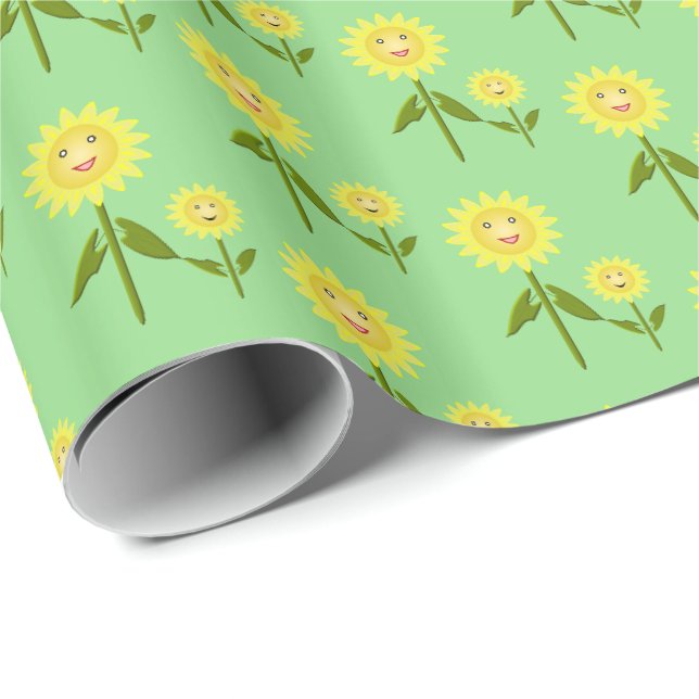 Mothers Day Sunflowers Patterned Wrapping Paper (Roll Corner)
