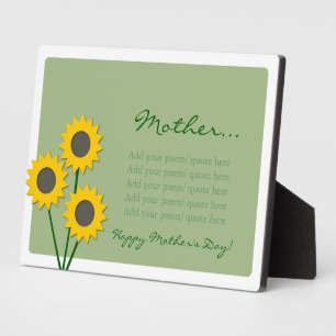 Mother's Day Sunflowers Plaque