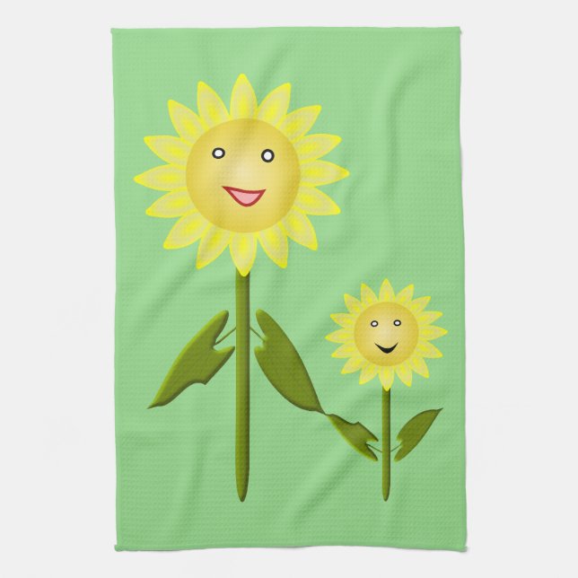 Mothers Day Sunflowers Tea Towel (Vertical)