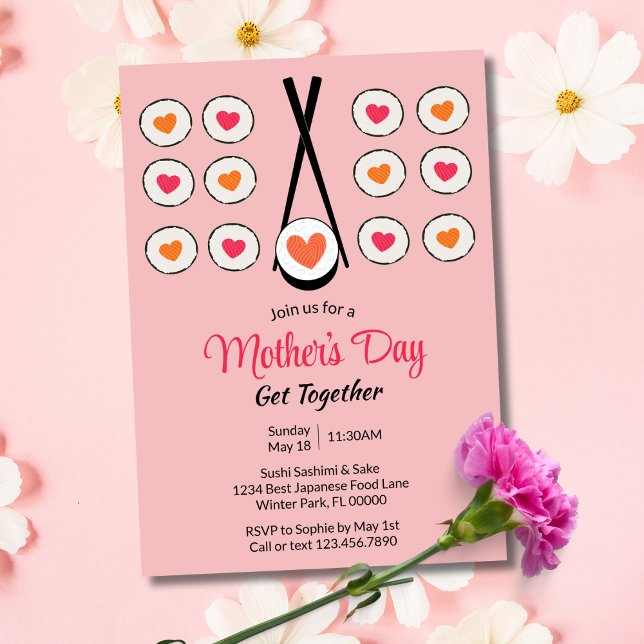 Mother's Day Sushi Event Party Invitation (Creator Uploaded)