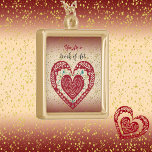 Mother's Day Sweeping Red Heart Best Mum Artwork Gold Plated Necklace<br><div class="desc">A heartfelt present that can be kept close to your heart. Perfect accessory to match your jewellery set. Match it with your apparel, watch and wardrobe!. Just the right gift for Mother's Day, Valentine's Day, Birthdays, Anniversaries and more! Custom square pendant in the necklace which is unique and spectacular. The...</div>