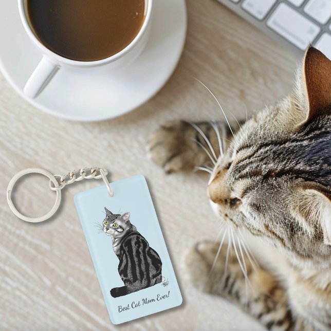 Mother's Day Tabby Cat Key Ring (Creator Uploaded)