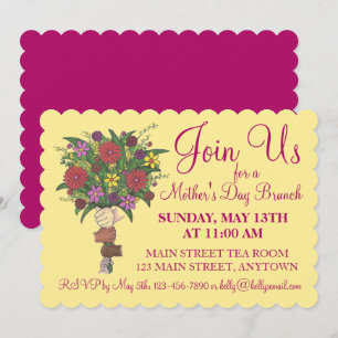Mother's Day Teacher Appreciation Brunch Flowers Invitation