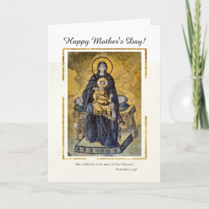 Mother's Day the Virgin and Child Byzantine  Card
