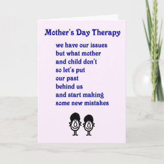 Mother's Day Therapy - a funny Mother's Day Poem Card
