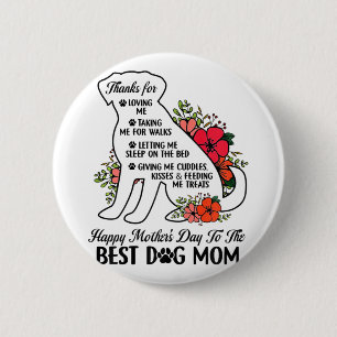Mother's Day To The Best Dog Mum Mothers Day Dog L 6 Cm Round Badge