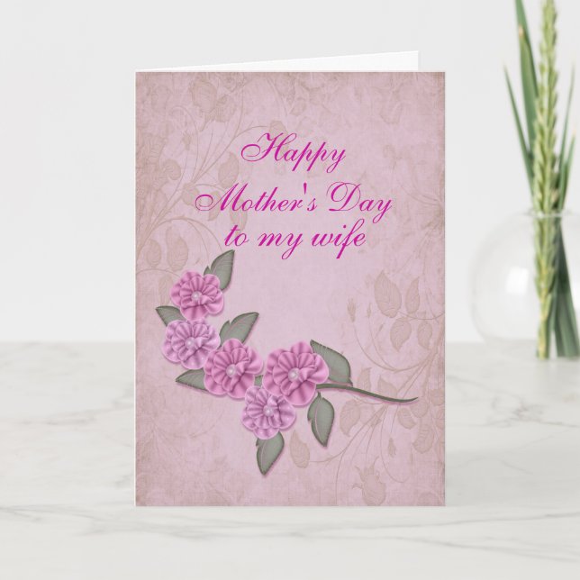 Mothers Day to Wife Customisable Card (Front)