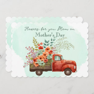 Mother's Day Truckload of Flowers Holiday Card