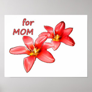 Mother's Day - Tulips For Mom - Illustration    Poster