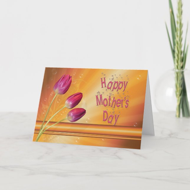 Mother's Day, tulips full of sunshine Card (Front)