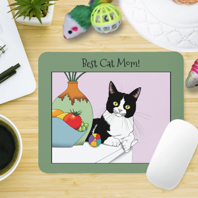 Mother's Day Tuxedo Cat Mouse Pad (Creator Uploaded)