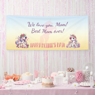 Mother's Day Unicorn-Themed Party Banner