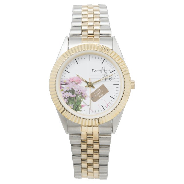 Mother's Day Unisex Two-Tone Bracelet Watch (Front)