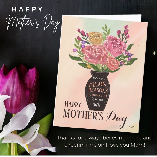 Mother's Day Vase with Flowers Holiday Card (Mother's Day Vase with Flowers Holiday Card )