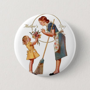 Mothers Day Vintage 6 Cm Round Badge