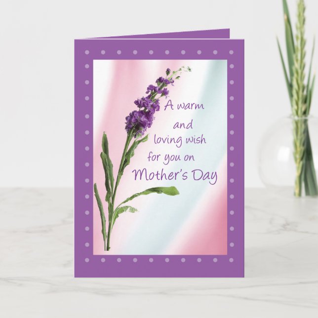 Mother's Day Warm Wish Purple Wildflower, Religiou Card (Front)