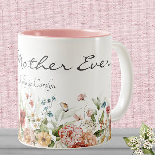 Mother's Day Watercolor Floral 11oz Two-Tone Coffee Mug