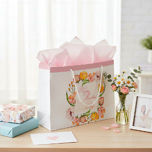 Mother's Day watercolor floral Large Gift Bag