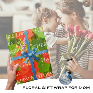 Mother's Day Watercolor Floral  Wrapping Paper