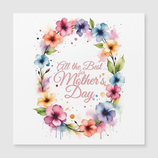 Mother's Day Watercolor Floral Wreath (Front)