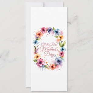 Mother's Day Watercolor Floral Wreath in Pink